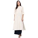 Pistaa39s Women39s Cotton Regular Fit Casual Kurta
