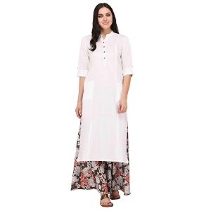 Pistaas Women Cotton Flex Regular Kurta With