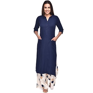 Pistaas Women Cotton Flex Regular Kurta With
