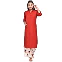 Pistaa39s Women Cotton Flex Regular Kurta With
