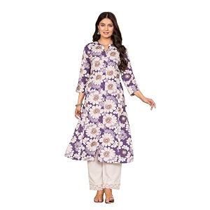 Pistaas Womens Floral Print A-Line Kurta with