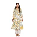 Pistaa39s Womens Floral Print A-Line Kurta with