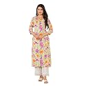 Pistaa39s Womens Floral Print A-Line Kurta with