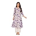 Pistaa39s Womens Floral Print A-Line Kurta with
