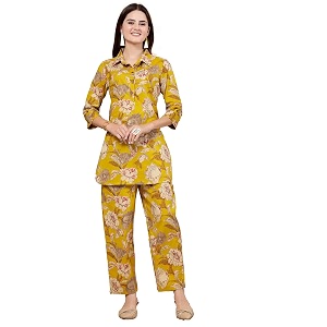 Pistaas Women Summery Floral Cotton Co-ord Set