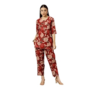 Pistaas Women Summery Floral Cotton Co-ord Set