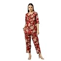 Pistaa39s Women Summery Floral Cotton Co-ord Set