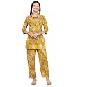 Pistaa39s Women Summery Floral Cotton Co-ord Set
