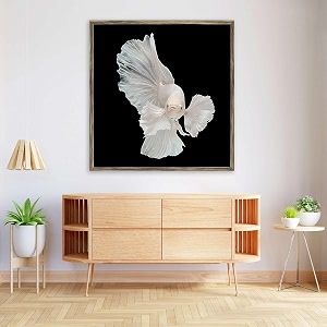 pitaara box betta big ear  canvas painting for bedroom amp living room  antique golden frame  24 x 25 inch 61 x 64 cms