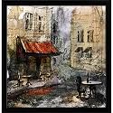 Pitaara Box European Cafe Art D1 | Canvas Painting for Bedroom &amp; Living Room | Black Frame | 20 x 20.6 inch (51 x 52 cms)