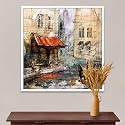 Pitaara Box European Cafe Art D1 | Canvas Painting for Bedroom &amp; Living Room | White Frame | 24 x 24.7 inch (61 x 63 cms)