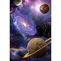 Pitaara Box Galaxies &amp; Planets | Unframed Canvas Painting for Bedroom &amp; Living Room | 16 x 23.5 inch (41 x 60 cms)