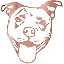 Pitbull Face Stencil 1 (Rose Gold) (Set Of 2) Premium Waterproof Vinyl Decal Stickers for Laptop Phone Accessory Helmet Car Window Bumper Mug Tuber Cup Door Wall Decoration