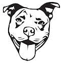Pitbull Face Stencil 1 (Black) (Set Of 2) Premium Waterproof Vinyl Decal Stickers for Laptop Phone Accessory Helmet Car Window Bumper Mug Tuber Cup Door Wall Decoration
