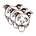 Pitbull Face Stencil 1 (Set of 3) Waterproof Vinyl Die-Cut Sticker 1.9" x 2" for Laptop Water Bottle Tumbler Phone Case Car Skateboard Wall Bumper Cute Retro Teens Aesthetic Indoor Outdoor Adults
