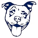Pitbull Face Stencil 1 (Navy Blue) (Set Of 2) Premium Waterproof Vinyl Decal Stickers for Laptop Phone Accessory Helmet Car Window Bumper Mug Tuber Cup Door Wall Decoration