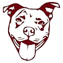 Pitbull Face Stencil 1 (Burgundy) (Set Of 2) Premium Waterproof Vinyl Decal Stickers for Laptop Phone Accessory Helmet Car Window Bumper Mug Tuber Cup Door Wall Decoration