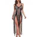 PITINAN Women Lingerie Lace Long Chemise Sexy Sheer Nightgown S-XXL