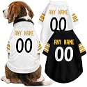 Pittsburgh Dog Clothes Jersey Style Custom Pet T Shirt with Personalized Name Number for Small Medium Large Dogs