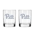 Pittsburgh Panthers 2-Sided Satin Finish Rock Glass Set of 2 14oz
