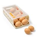 Automatic Rolling Egg Holder for Refrigerator, 1-Pack Stackable Egg Storage Containers, Smooth Glide Track, Steady Base &amp; Dishwasher Safe