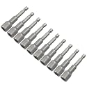 Piutouyar 10 Pcs Magnetic Power Nut Driver Bit Sets, 3/8 Inch Hex Magnetic Extension Socket Drill Bit Set Socket Power Nut Impact Driver, 65 mm/2.56 inch Length