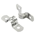 Piutouyar 50 Pack M10 Two Hole Strap U Bracket 304 Stainless Steel Rigid Pipe Strap Clamp Heavy Duty Tube Strap Tension Clip (0.39 Inch)