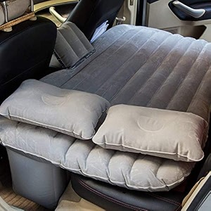 pivalo a5 pvc inflatable car air bed mattress with pump 2 air pillows amp repair kit universal fit quick inflatable back seat baby sleeping bed for kids travel trip picnic amp outdoor camping grey