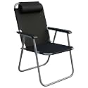 Pivalo Camping Chair with Adjustable Pillow and Arm Rest Portable &amp; Lightweight Foldable Garden Fishing Chairs for Travelling Outdoor Beach Hiking (Large,Black)