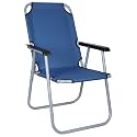 Pivalo Camping Chair Foldable with Arm Rest Portable &amp; Lightweight Folding Fishing Chairs for Outdoor Garden and Beach Picnic Travelling Hiking (Large, Navy Blue)