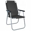 Pivalo Camping Chair Foldable with Arm Rest Portable &amp; Lightweight Folding Fishing Chairs for Outdoor Garden and Beach Picnic Travelling Hiking (Large, Black)