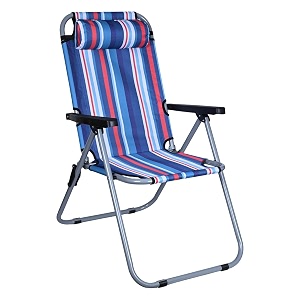 pivalo folding beach chair with adjustable pillow and arm rest portable lightweight rainbow stripped foldable fishing chairs for travelling picnic amp outdoor large red and blue stripe