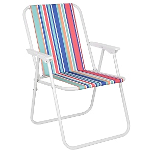 pivalo folding beach chair with arm rest portable lightweight rainbow stripped foldable fishing chairs for travelling picnic amp outdoor camping hiking garden medium red stripe