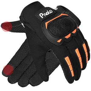 pivalo full finger bike riding gloves with strong knuckle protective shells touch screen abrasion resistant breathable mesh for riders motorcycle cycling climbing hiking black amp orange 2xl