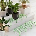 Pivalo Rectangle Plant Stand Anti-Rust Metal Flower Pot Holder Outdoor and Indoor Planters Gamla Stands for Balcony &amp; Living Room Home Decor (Pack of 2, Green)