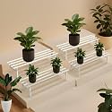 Pivalo Rectangle Plant Stand Anti-Rust Metal Flower Pot Holder 120 kg Capacity Outdoor and Indoor Planters Gamla Stands for Balcony &amp; Living Room Home Decor (Pack of 4, White)