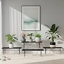 Pivalo Rectangle Plant Stand Anti-Rust Metal Flower Pot Holder Outdoor and Indoor Planters Gamla Stands for Balcony &amp; Living Room Home Decor (Pack of 4, Black)