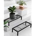 Pivalo Rectangular Plant Stand Anti-Rust Metal Shelf Flower Pot Holder Outdoor &amp; Indoor Planters Gamla Stands for Balcony &amp; Living Room Home Decor (Pack of 2, Black)