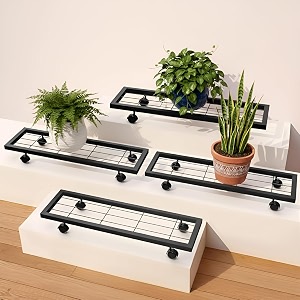 pivalo metal plant stand for balcony amp living room with wheels 120 kg capacity outdoor amp indoor use