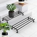 Pivalo Set of 2 Plant Stand for Balcony &amp; Living Room with Wheels 120 Kg Capacity - Pot Stand for Outdoor &amp; Indoor Planters - Gamla, Flower Pot Plant Stands for Balcony Decoration
