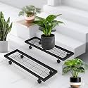 Pivalo Set of 2 Plant Stand for Balcony &amp; Living Room with Wheels 120 Kg Capacity - Pot Stand for Outdoor &amp; Indoor Planters Gamla, Flower Pot, Plant Stands for Balcony Decoration