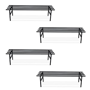 pivalo rectangular plant stand anti-rust metal shelf flower pot holder outdoor amp indoor planters gamla stands for balcony amp living room home decor set of 4 black