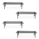 Pivalo Rectangular Plant Stand Anti-Rust Metal Shelf Flower Pot Holder Outdoor &amp; Indoor Planters Gamla Stands for Balcony &amp; Living Room Home Decor (Set of 4, Black)