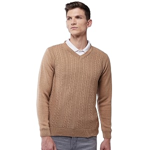 Pivl Mens V Neck Winter Solid Sweater