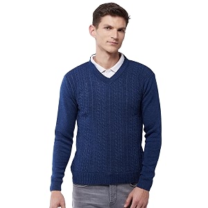 Pivl Mens V Neck Winter Solid Sweater