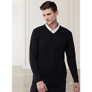 Pivl Mens V Neck Winter Solid Sweater