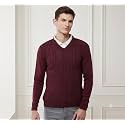 Pivl Men39s V Neck Winter Solid Sweater