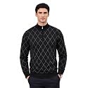 Pivl Mens Winter Half Zip Diamond Sweater