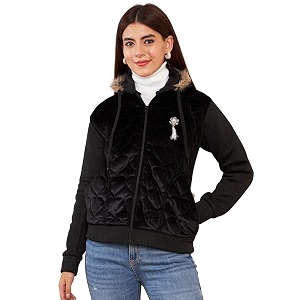 Pivl Womens Fleece Winter hooded Casual Jacket