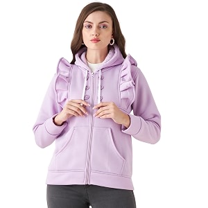 Pivl Women Solid Hooded Casual Jacket For
